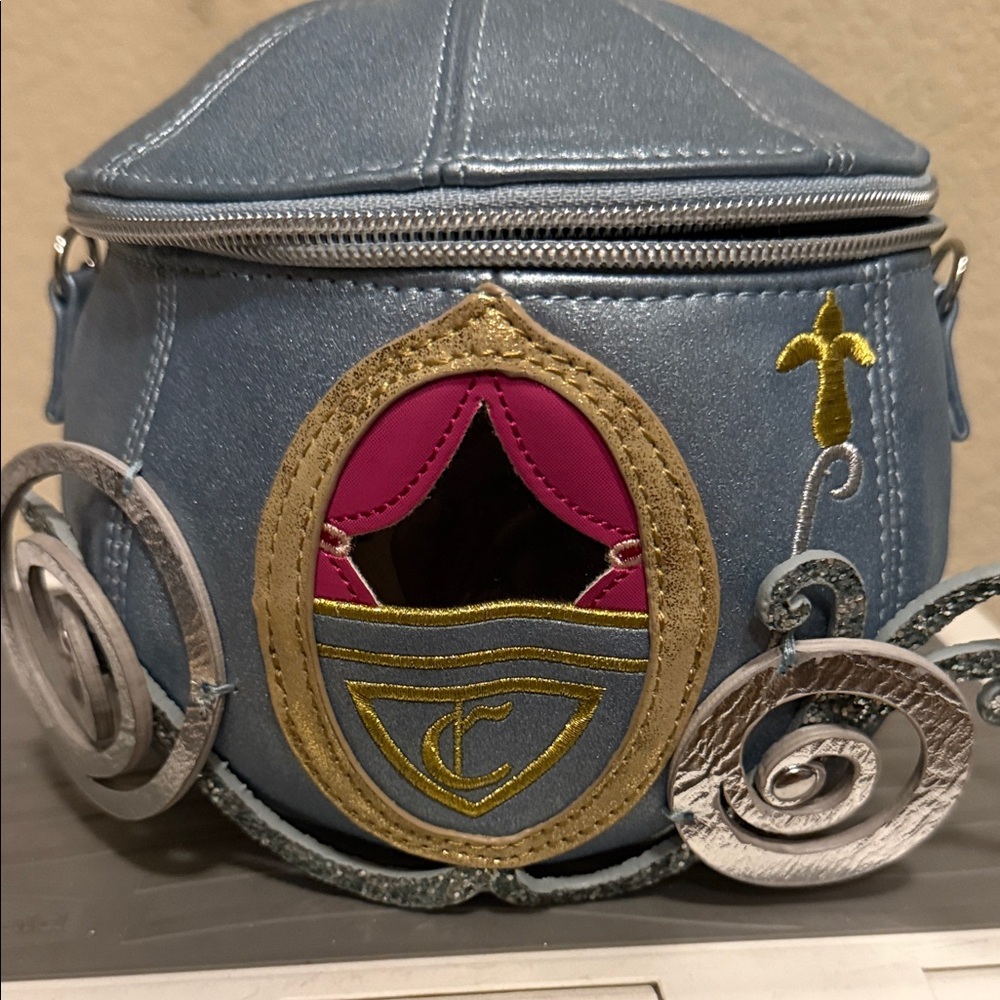 Danielle Nicole Cinderella Blue and Gold Carriage-Shaped Bag